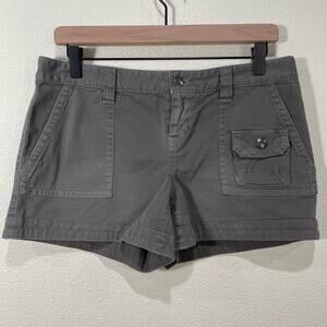 Vintage 90s Y2K London Jean Gray Green Chino Stretch Utility Shorts Size 6